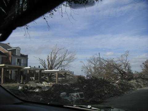 Site where the flood wall breached during Hurricane Katrina. There was a house there.