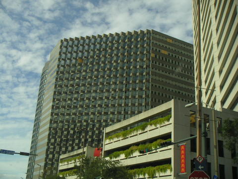 Either a Hyatt or Hilton downtown on Poydras Street where tourists were holed up for days after Katrina.