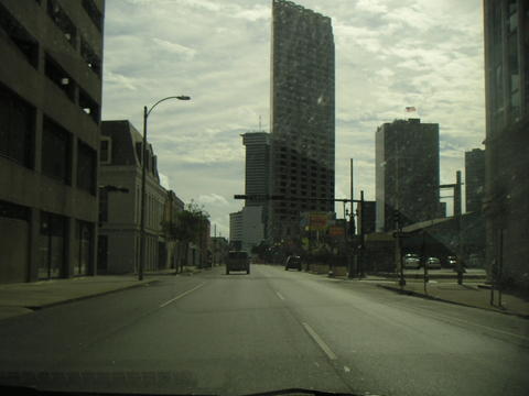 Empty streets, Central Business District, New Orleans.