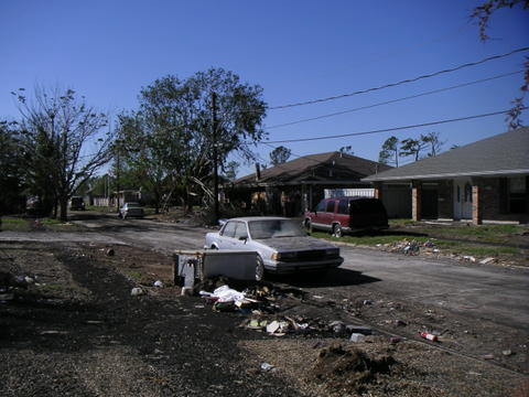 One of many New Orleans' area neighborhoods decimated by Hurricane Katrina. 