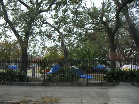 Some people are now living in trailers; others in tent cities like this one.